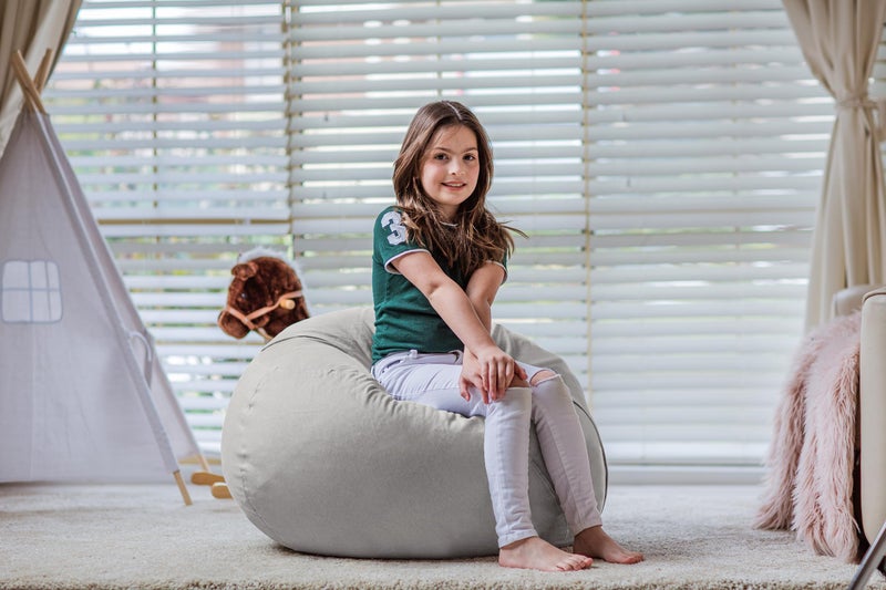 Wekapo Stuffed Animal Storage Bean Bag Chair Cover for Kids | Stuffable Zipper Beanbag for Organizing Children Plush Toys Large Premium Cotton Canvas (Solid Grey  X-Large) - Image 3
